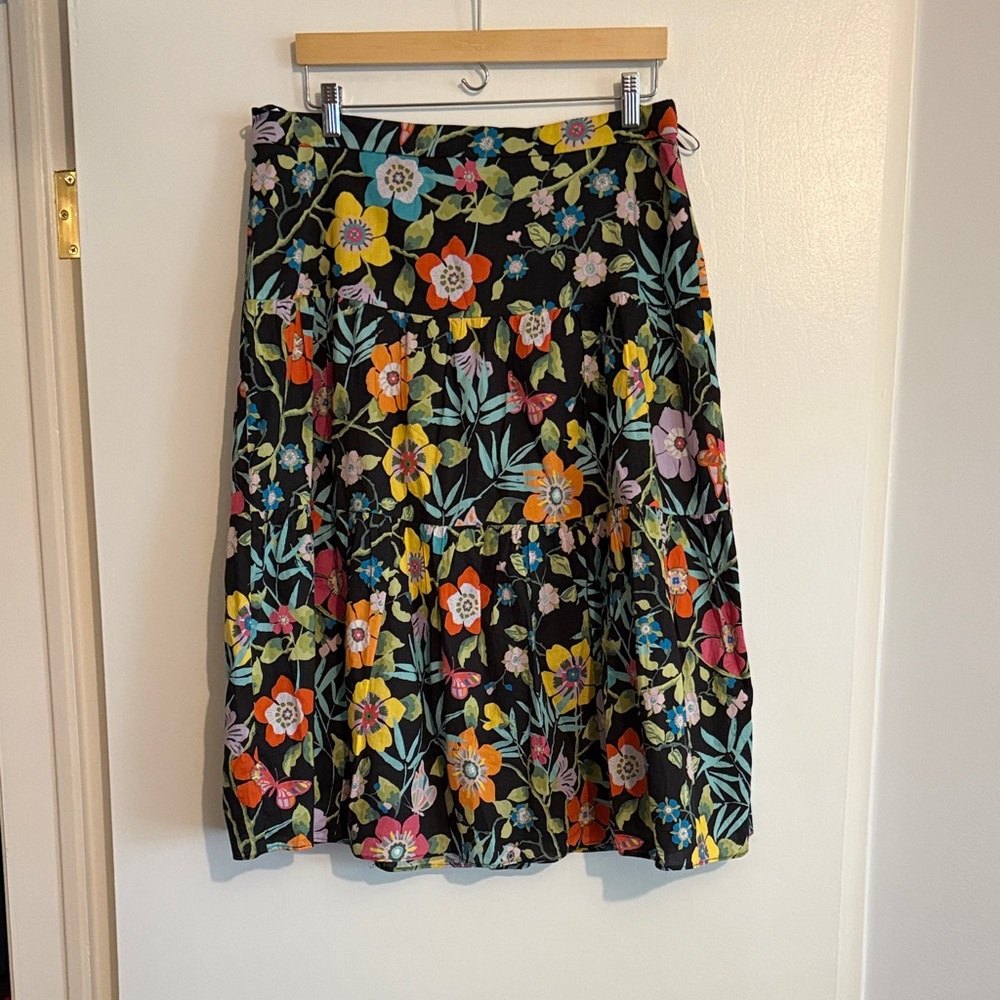 J. Crew Liberty of London  Floral A-Line Tired Skirt